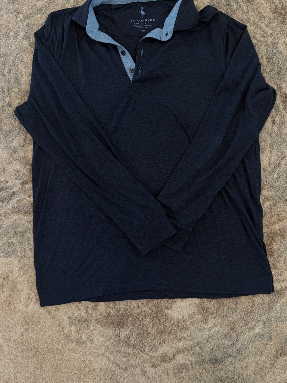 Tailorbyrd Navy Polo with Light Blue Trim